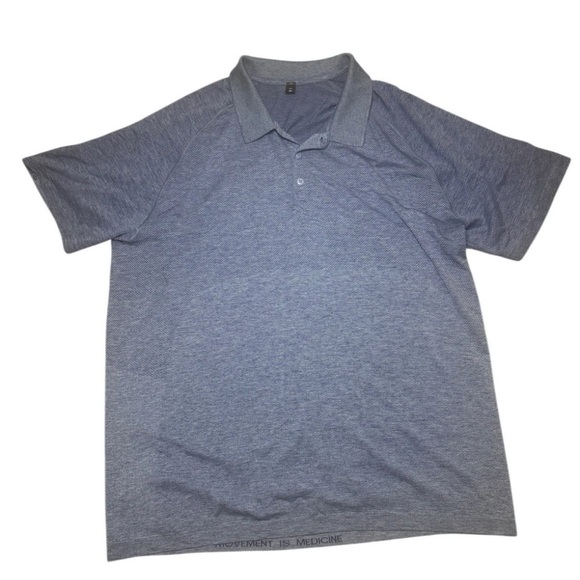 lululemon athletica Other - Lululemon Metal Vent Tech 2.0 Polo Shirt Mens Blue Stretch Golf Activewear XXL
